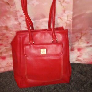 BEAUTIFUL HEAVY-DUTY RED DOUBLE-SIDED WOMANS SHOULDER HANDBAG